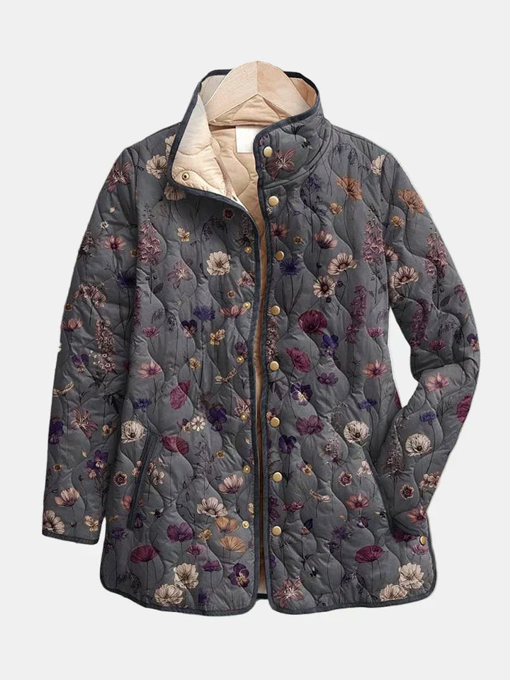 Niva™ - Vintage Floral Print Quilted Jacket