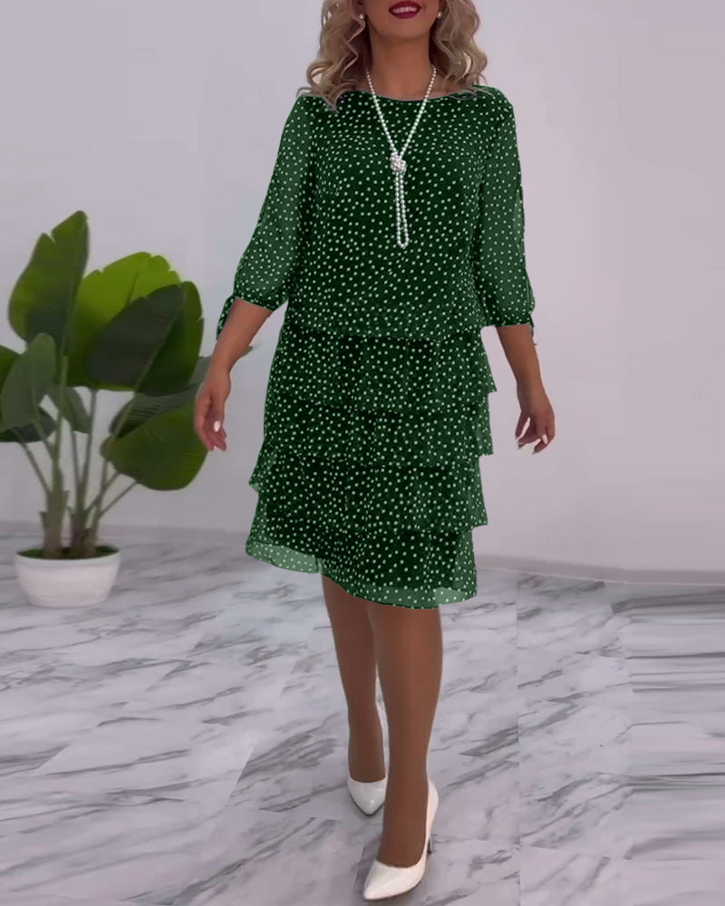 Ava™ | Tiered Polka Midi Dress