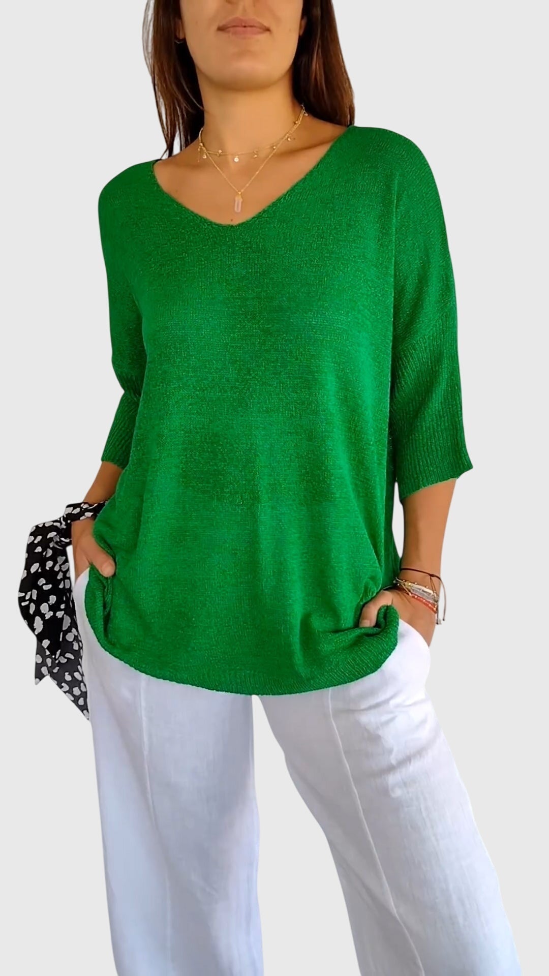 Cassandra™ - Elegant V-Neck Top