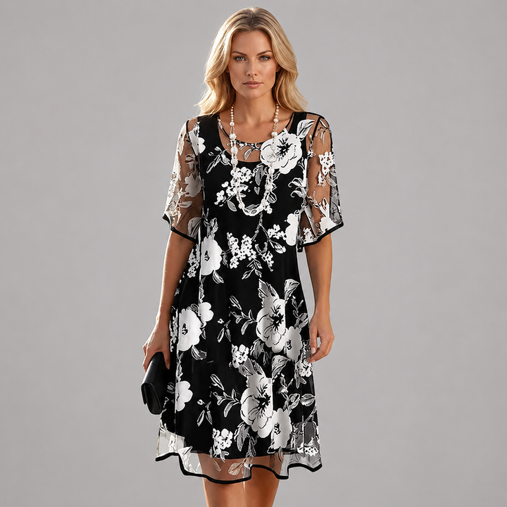 Keziah™ | Flattering Midi Summer Floral Print Dress