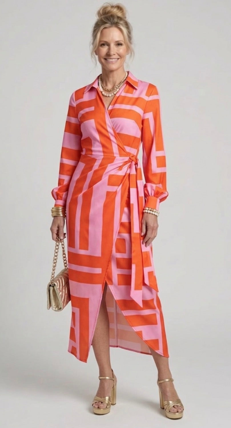 Elvina™ | Printed Wrap Dress
