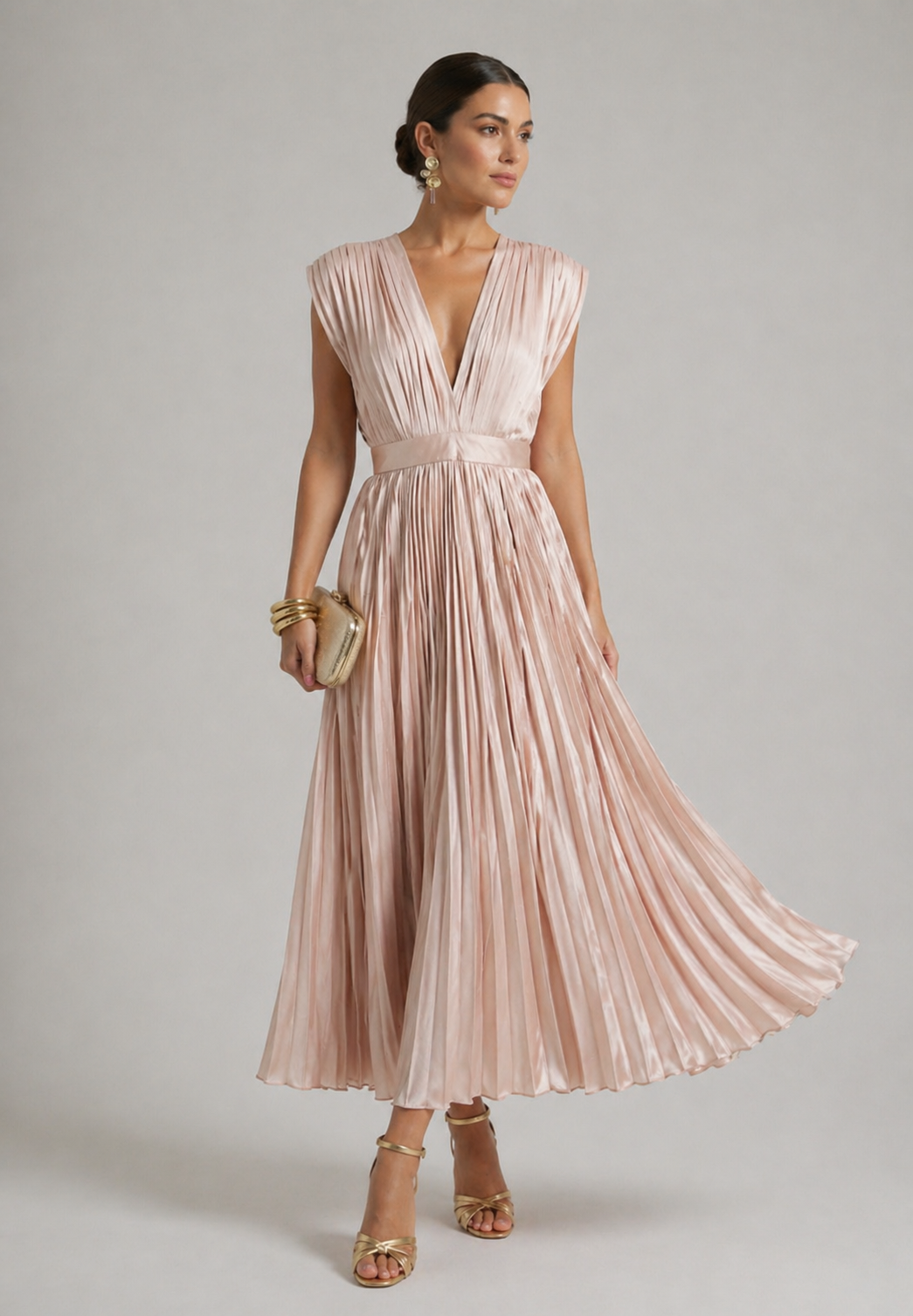 Hattie™ | Timeless Pleated Midi Dress