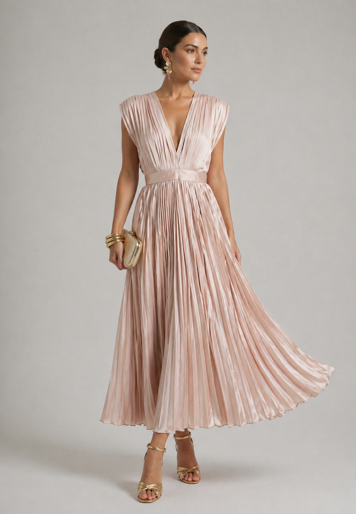 Hattie™ | Timeless Pleated Midi Dress