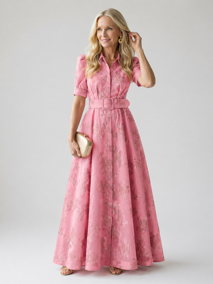 Camille™ | Belted Floral Maxi Dress