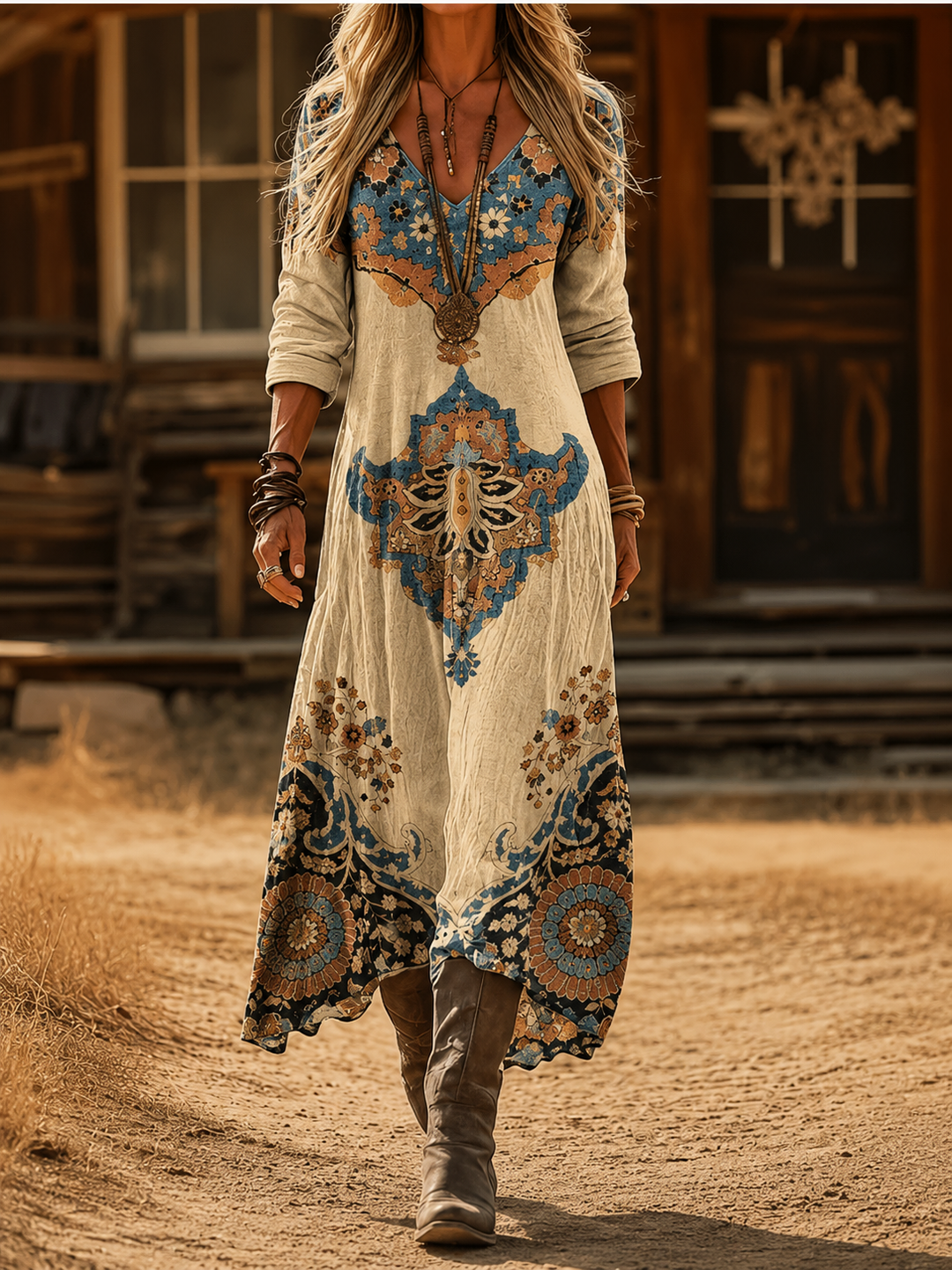 Clarimora | Vintage Bohemian Summer Dress