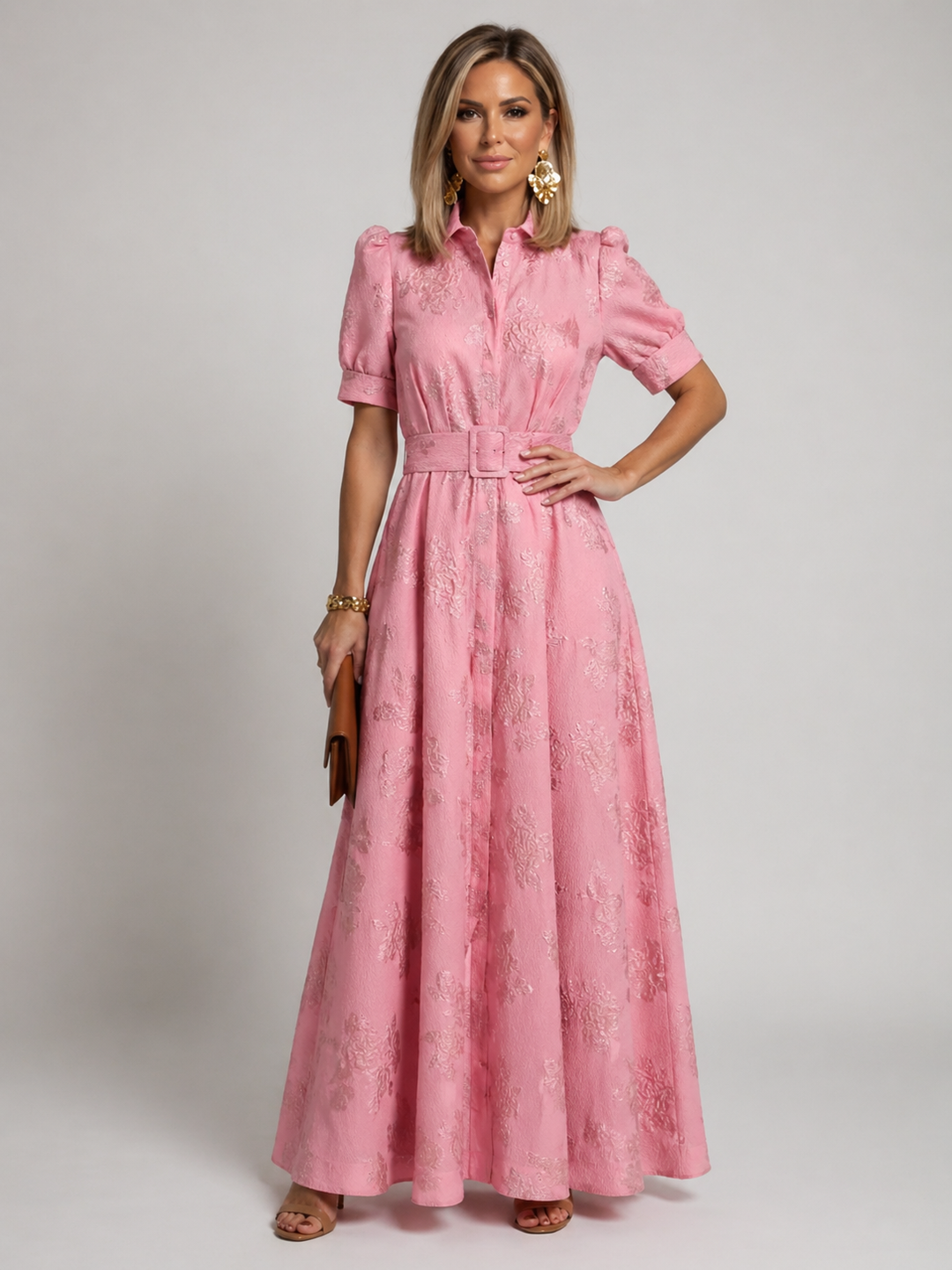 Camille™ | Belted Floral Maxi Dress