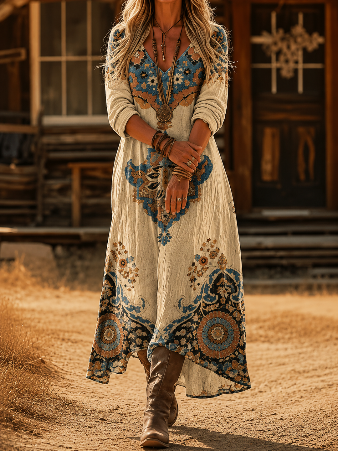 Clarimora | Vintage Bohemian Summer Dress