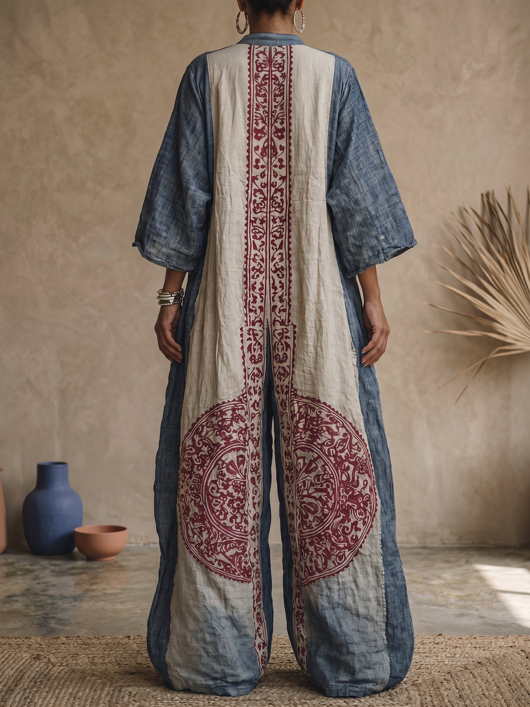 Mallory™ | Women's Vintage Print V-neck Jumpsuit