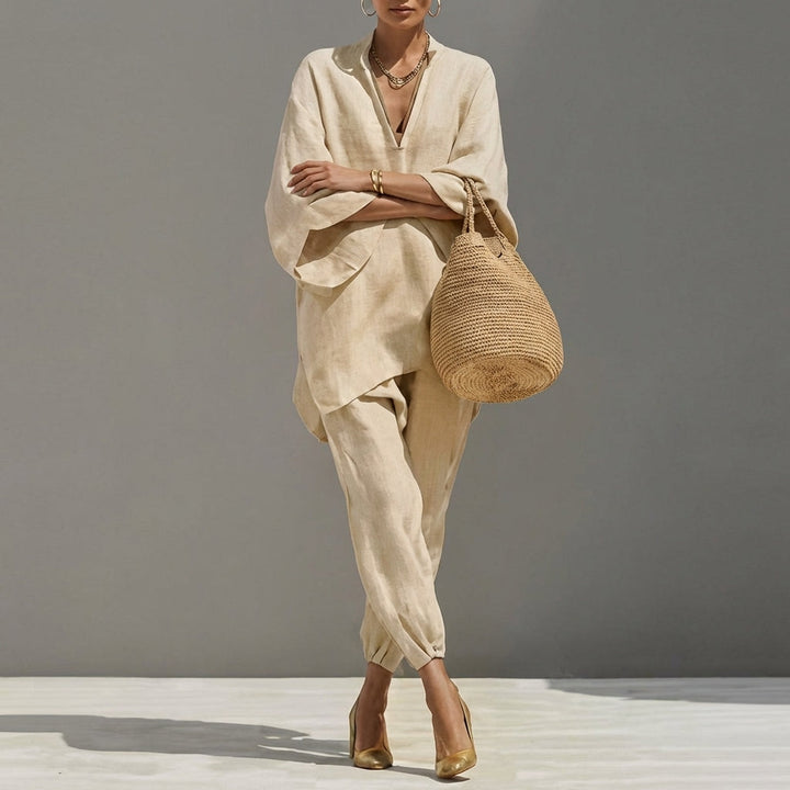 Marina | Women's Casual Two-Piece V-Neck Set