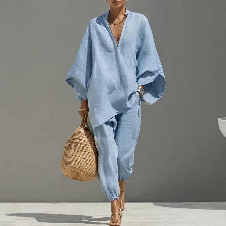 Marina | Women's Casual Two-Piece V-Neck Set