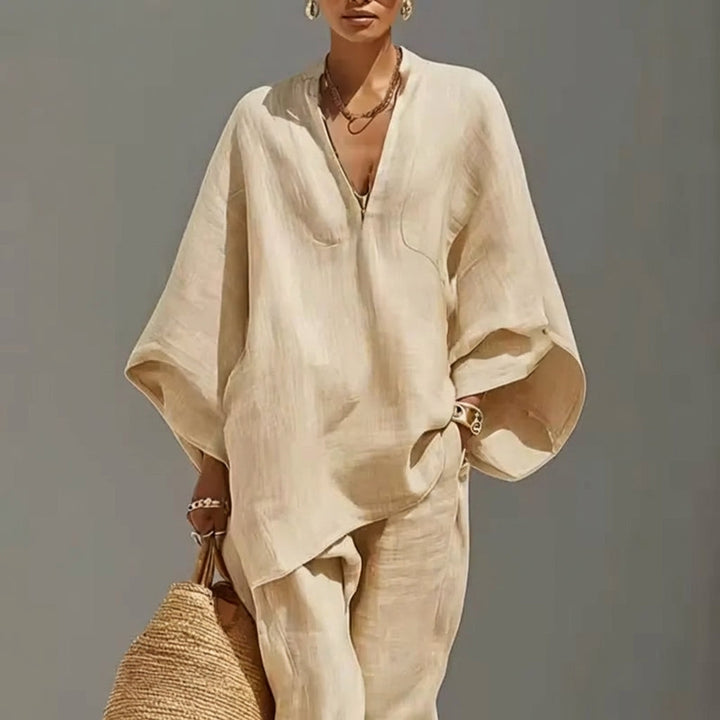 Marina | Women's Casual Two-Piece V-Neck Set