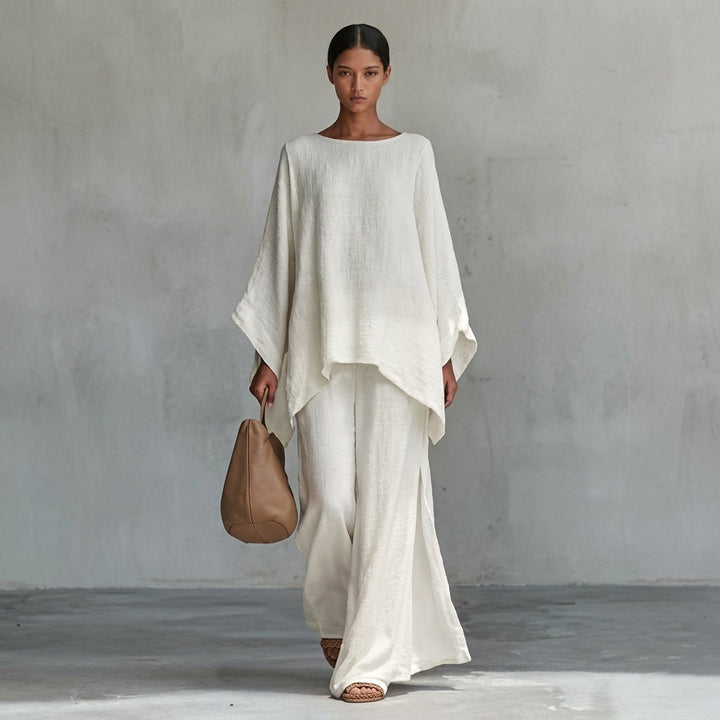 Cristina | Two-Piece Set with Long Sleeves and Wide Leg Pants