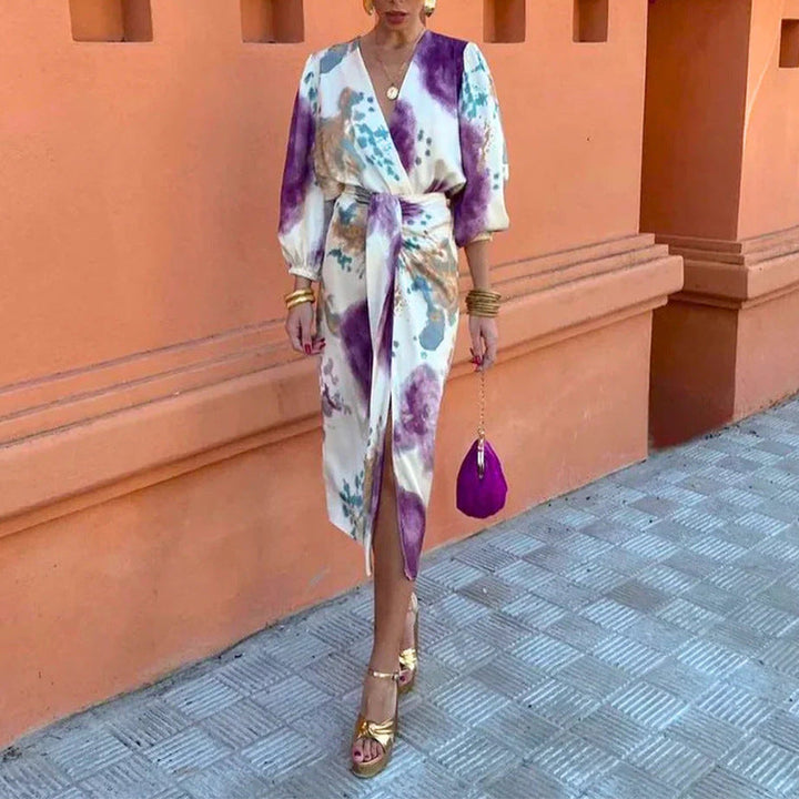 La Scintilla | Elegant Midi Dress with Refined Patterns