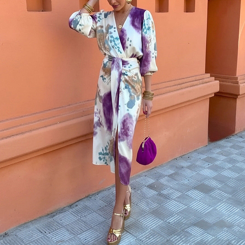 La Scintilla | Elegant Midi Dress with Refined Patterns