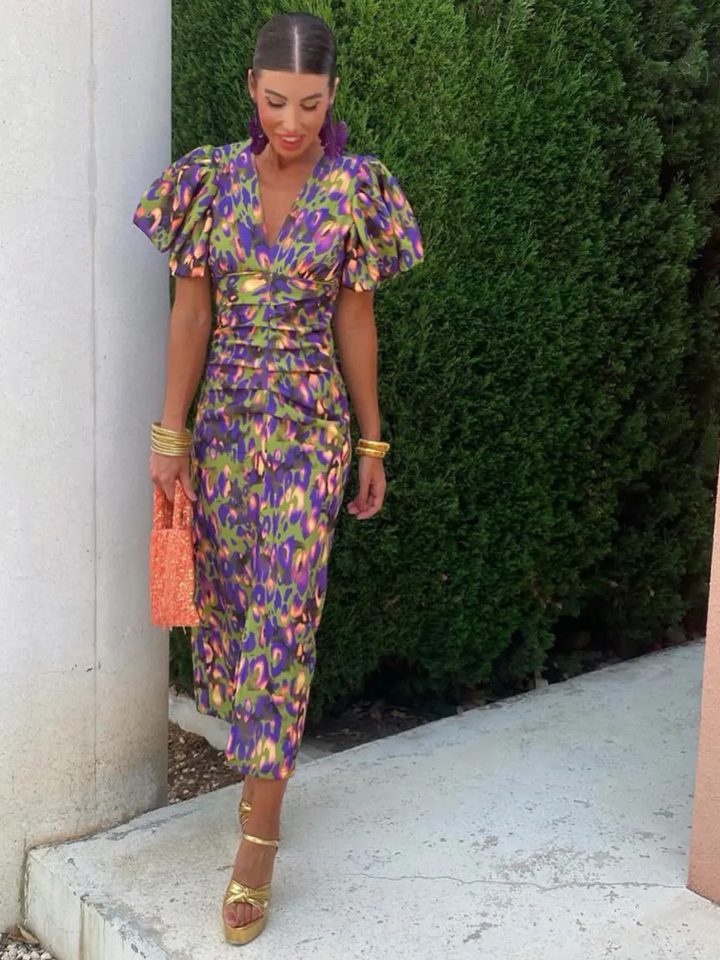 Millie™ | Vivid Pleated Midi Dress