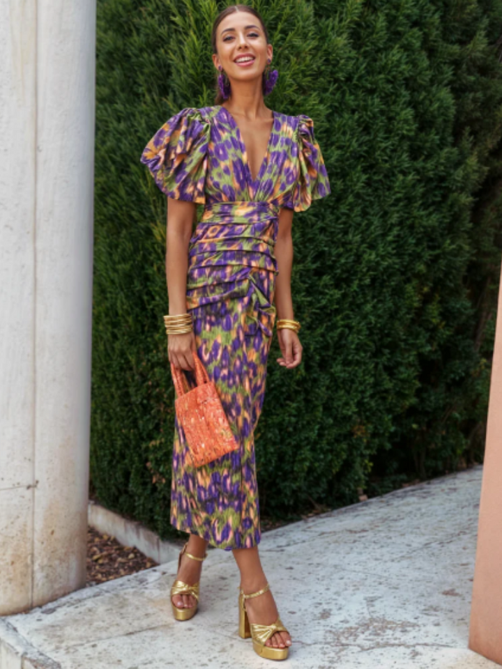 Millie™ | Vivid Pleated Midi Dress