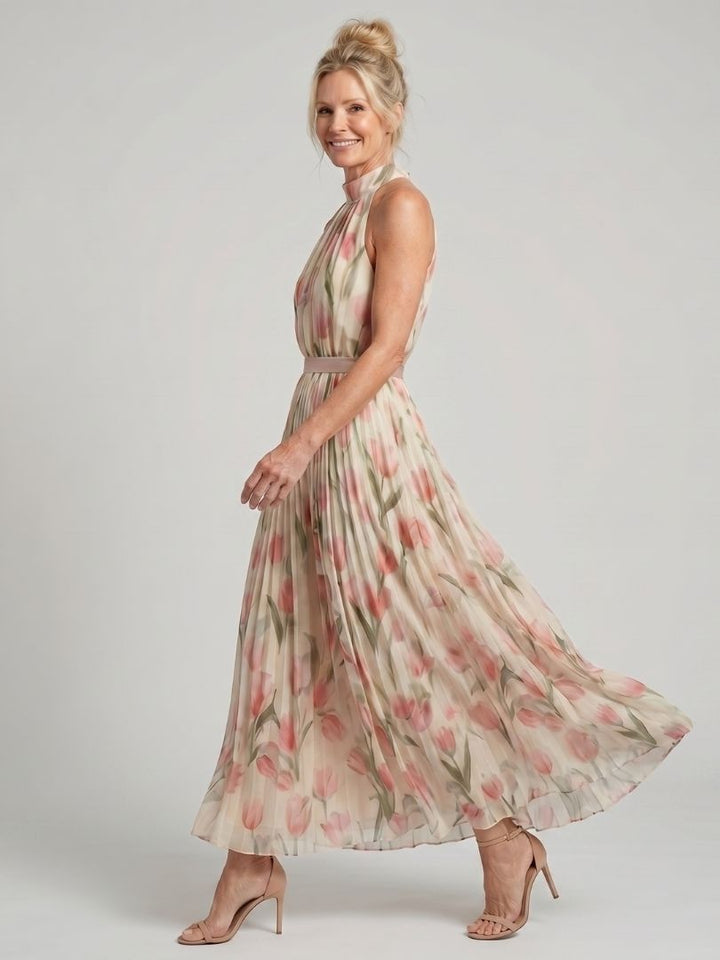Ursula™ | Halter Neck Floral Midi Dress