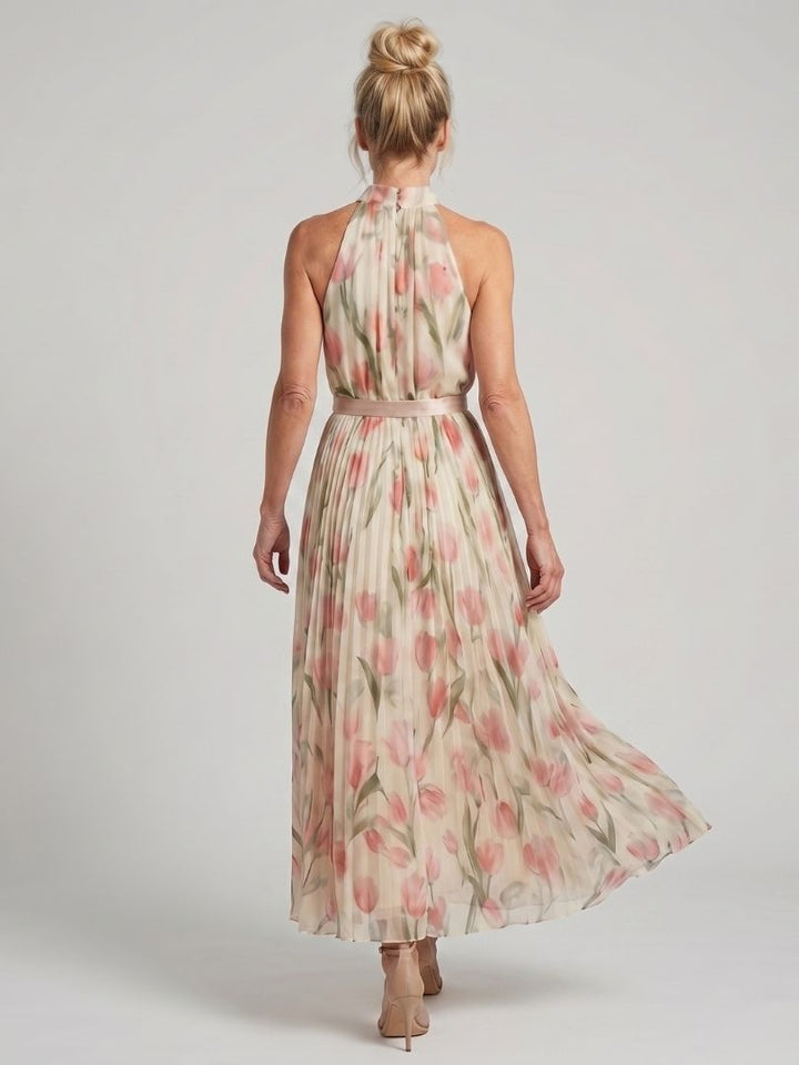 Ursula™ | Halter Neck Floral Midi Dress