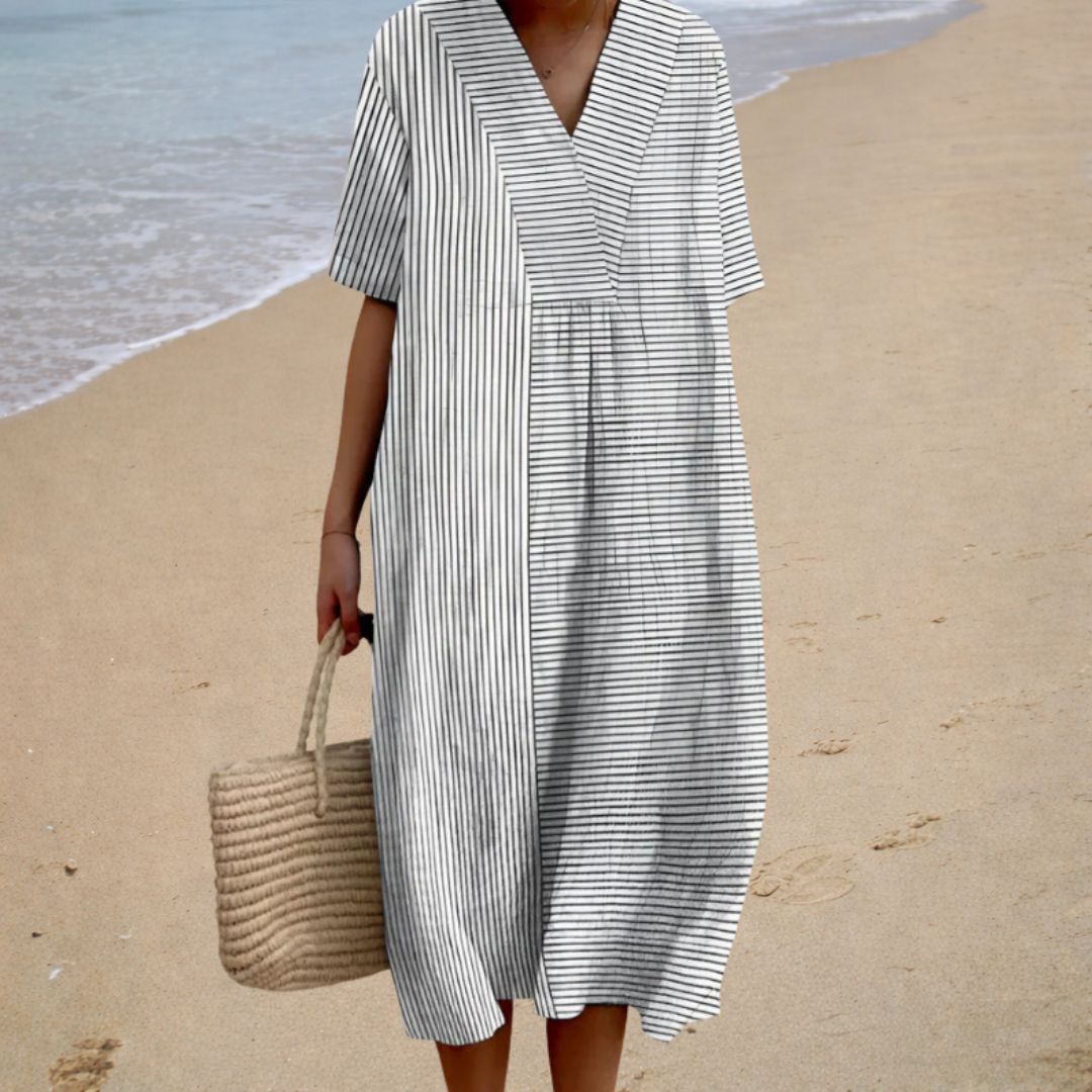 Ornella | Striped Midi Dress
