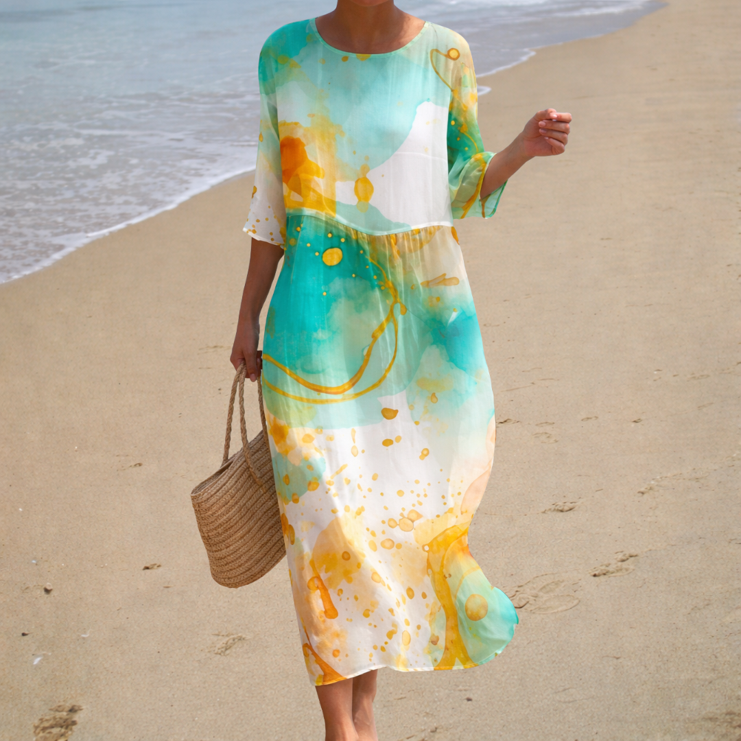Rosalia | Bright Watercolor Dress