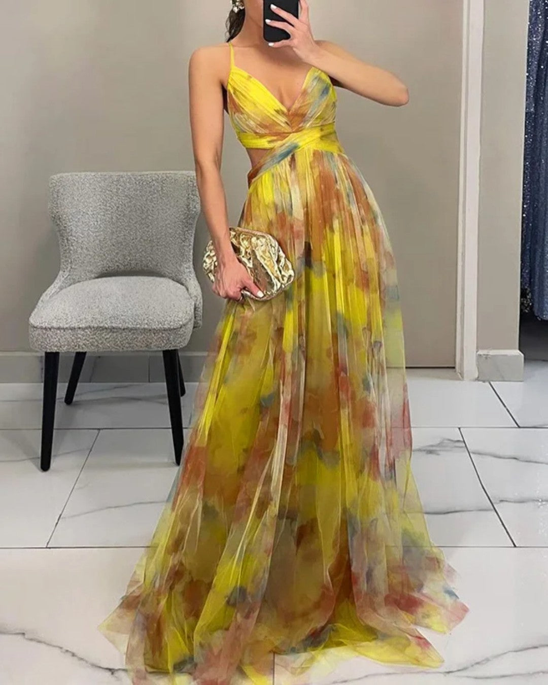 La Scintilla™ | Elegant Floral Maxi Dress