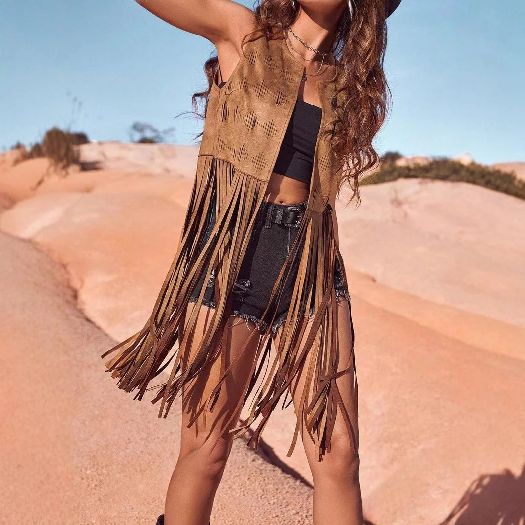 Frances | Suede Fringe Vest