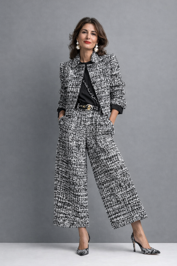 Charis™ | Elegant Tweed Cropped Jacket Matching Set