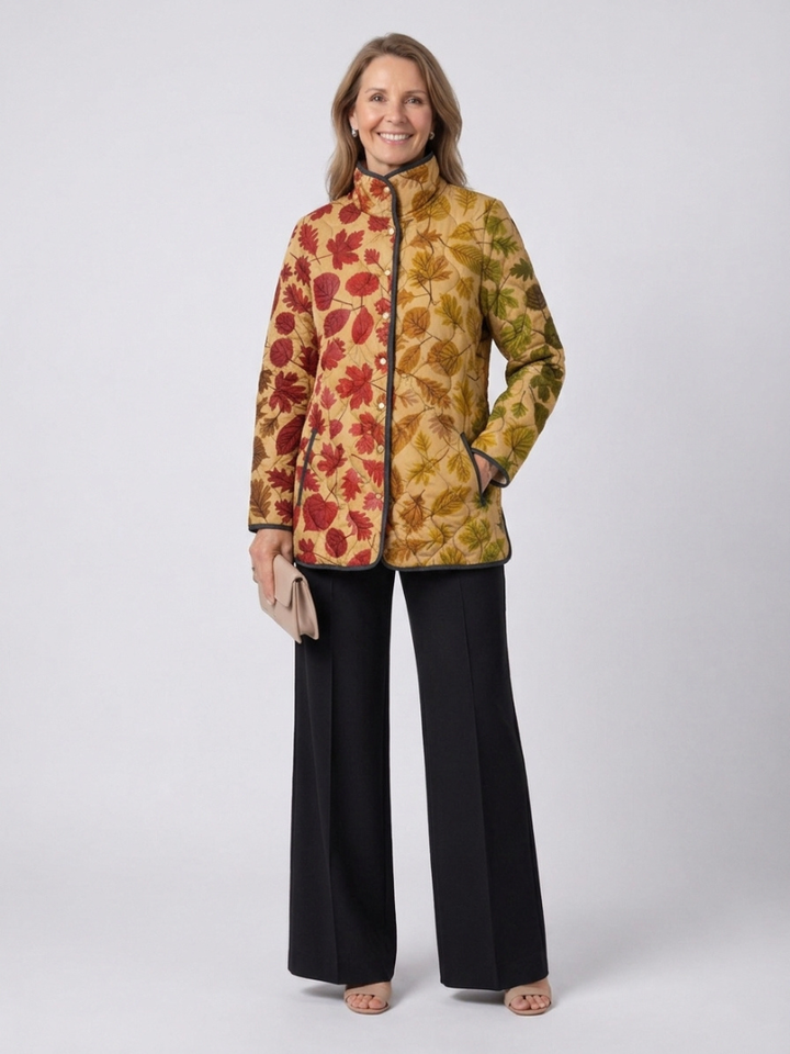 Debra™ | Charming Vintage Floral Print Quilted Jacket