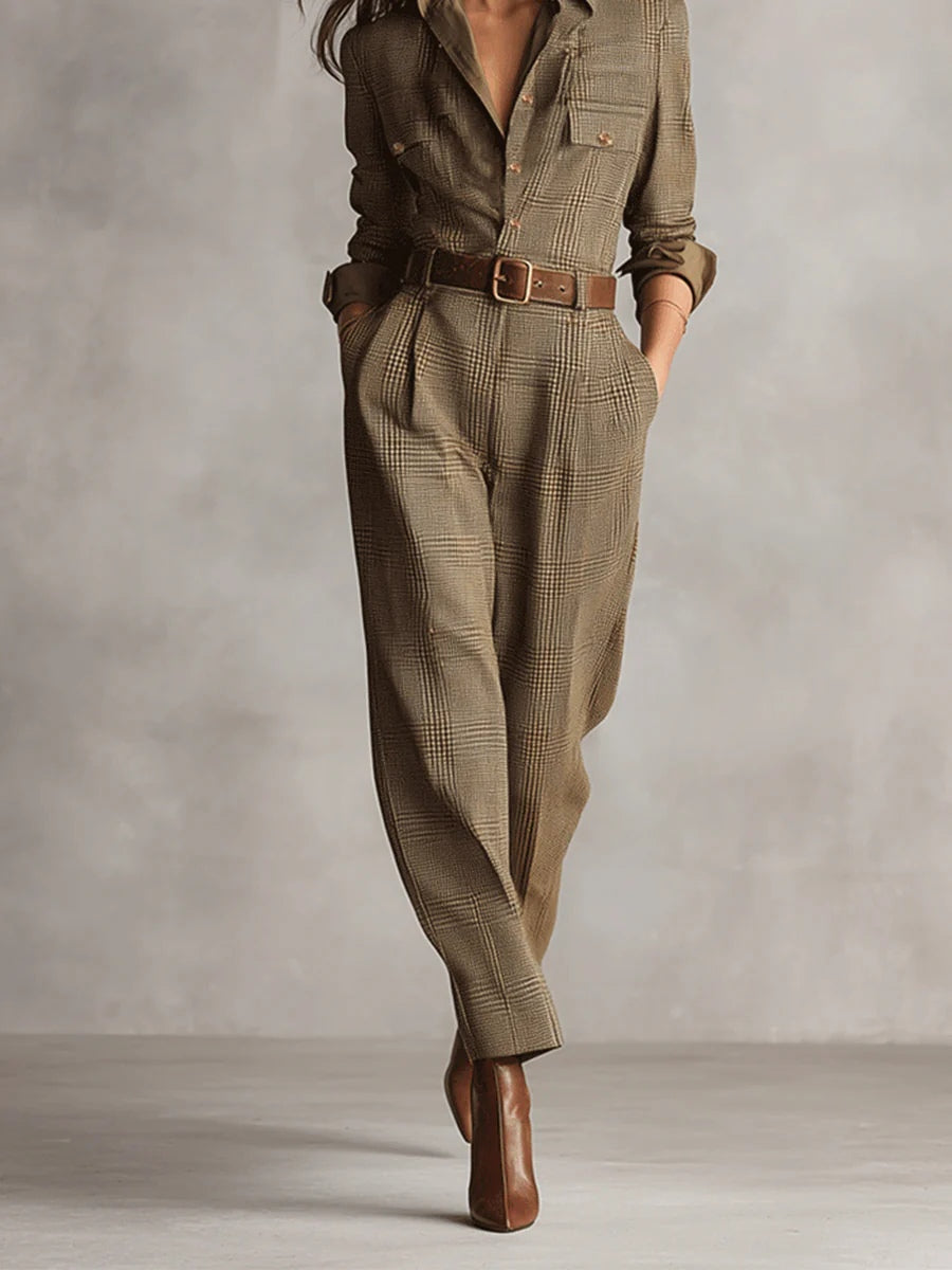 Mirabelle – tweed dungarees for women