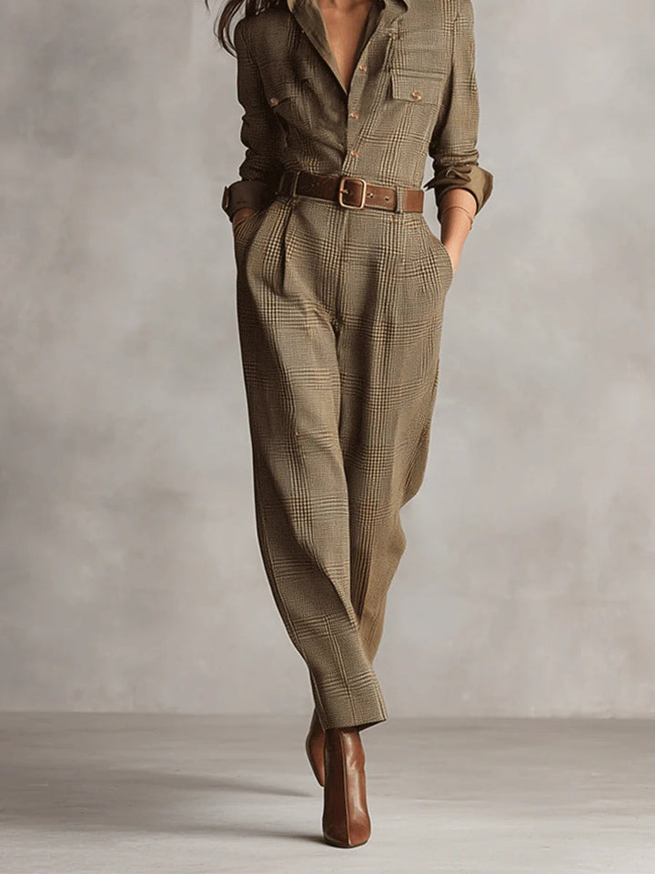 Mirabelle – tweed dungarees for women