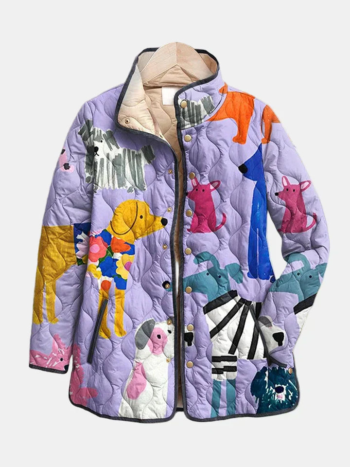 Donna | Casual Quilted Jacket with Dog Print (1+1 Free)