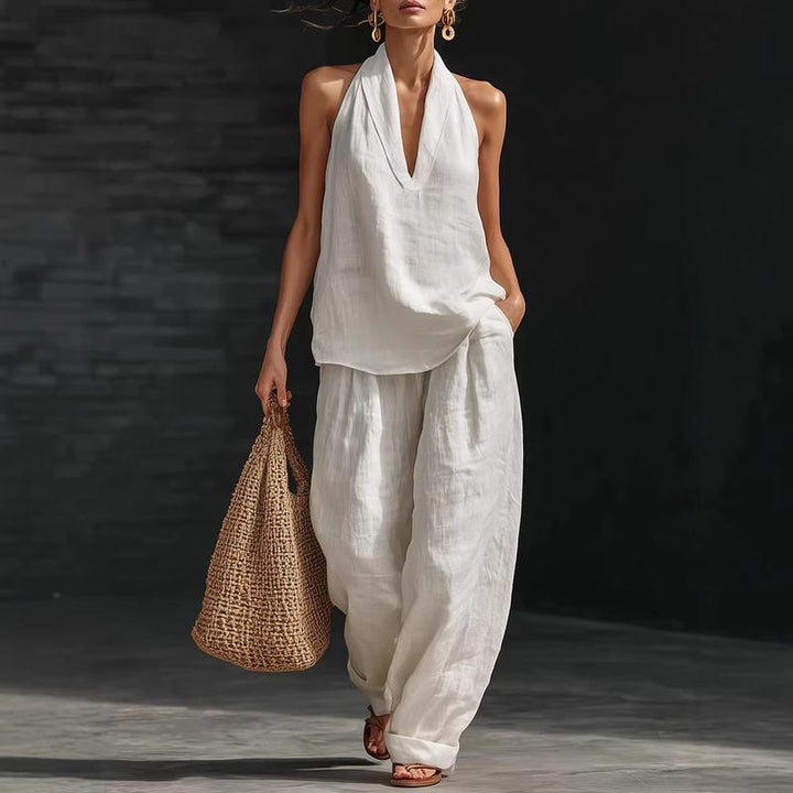 Ainhoa | Two-piece set with linen texture