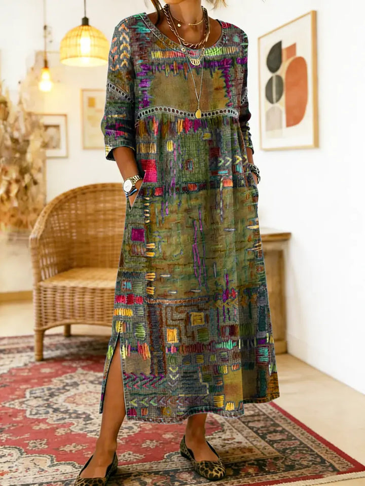 Alysera™ | Abstract Print Cotton Dress