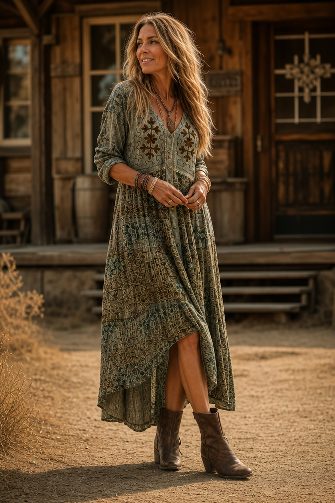 Avalora | Vintage Bohemian Summer Dress