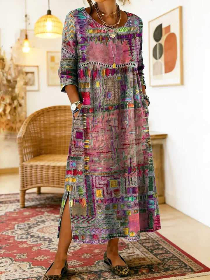 Alysera™ | Abstract Print Cotton Dress