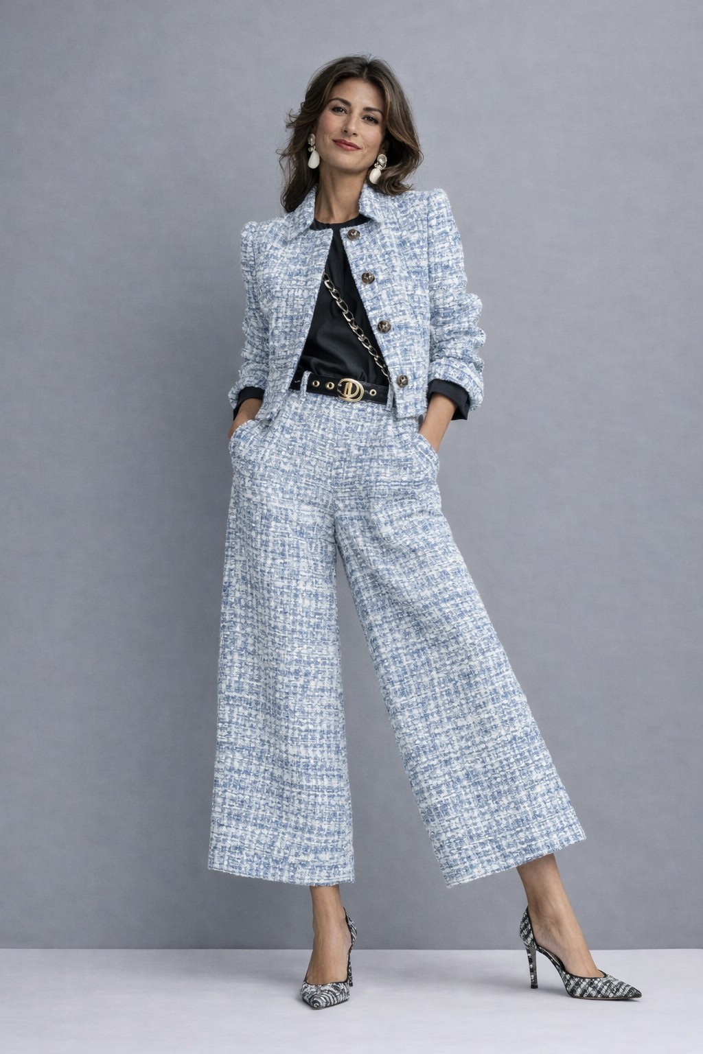 Charis™ | Elegant Tweed Cropped Jacket Matching Set