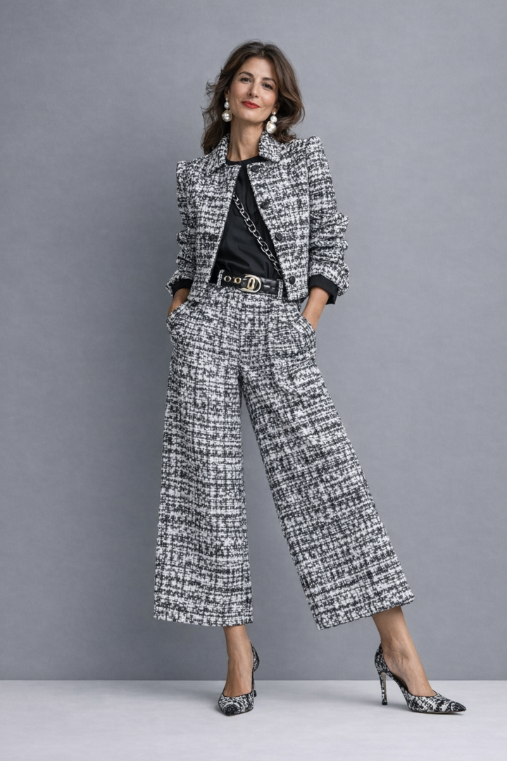 Charis™ | Elegant Tweed Cropped Jacket Matching Set