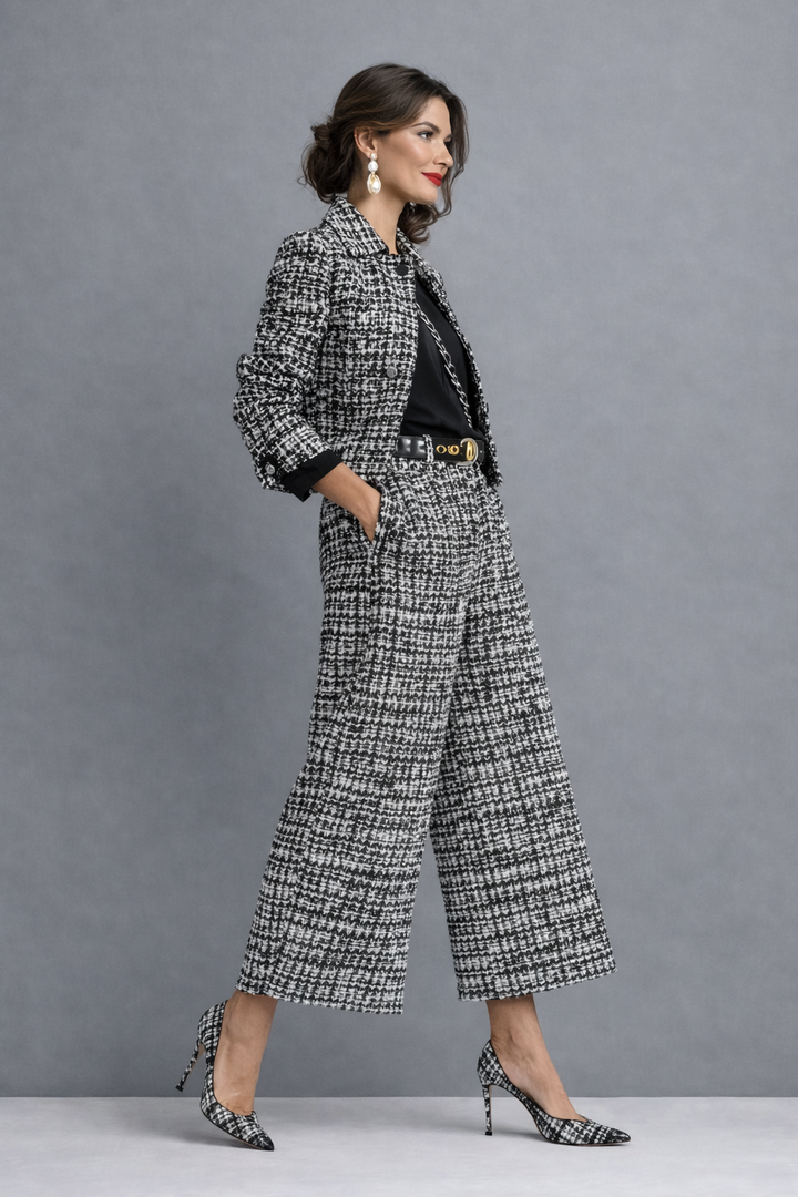 Charis™ | Elegant Tweed Cropped Jacket Matching Set