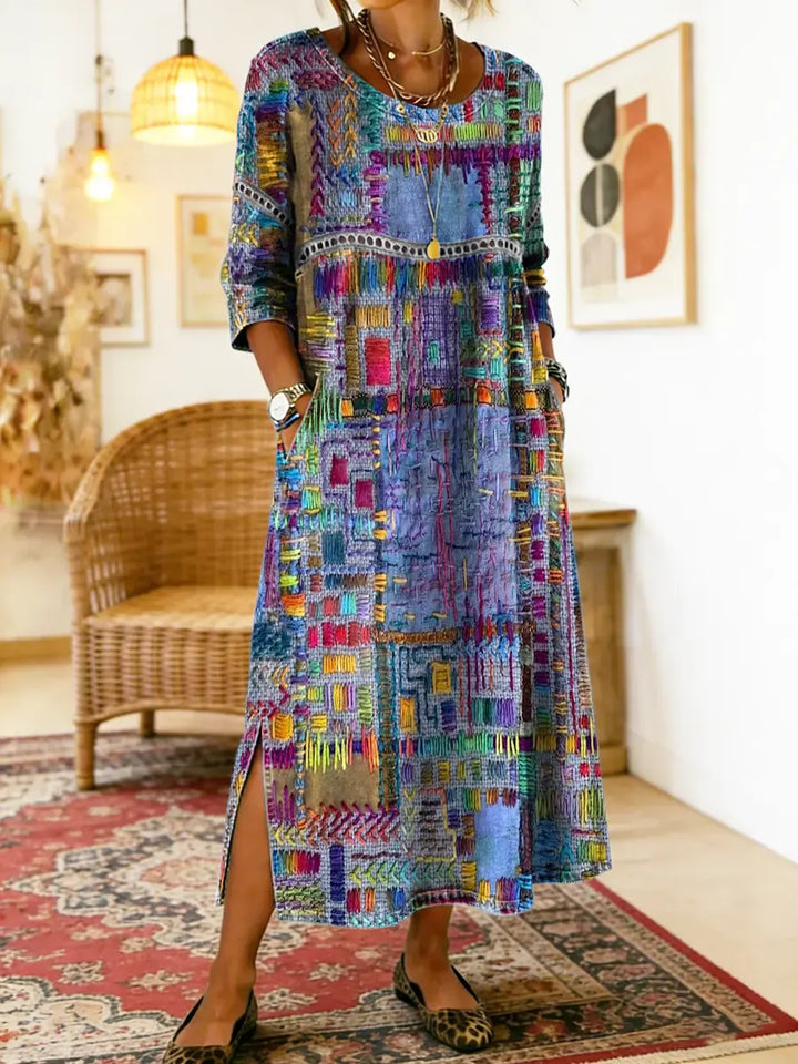 Alysera™ | Abstract Print Cotton Dress