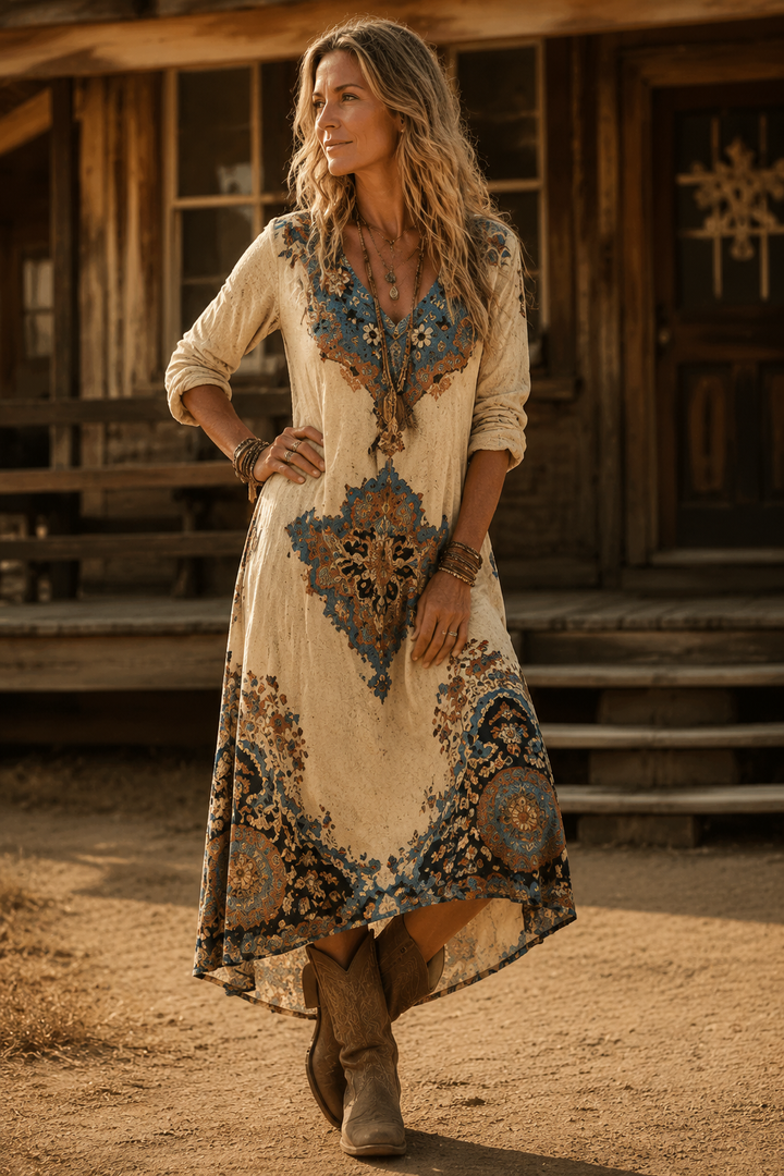 Clarimora | Vintage Bohemian Summer Dress