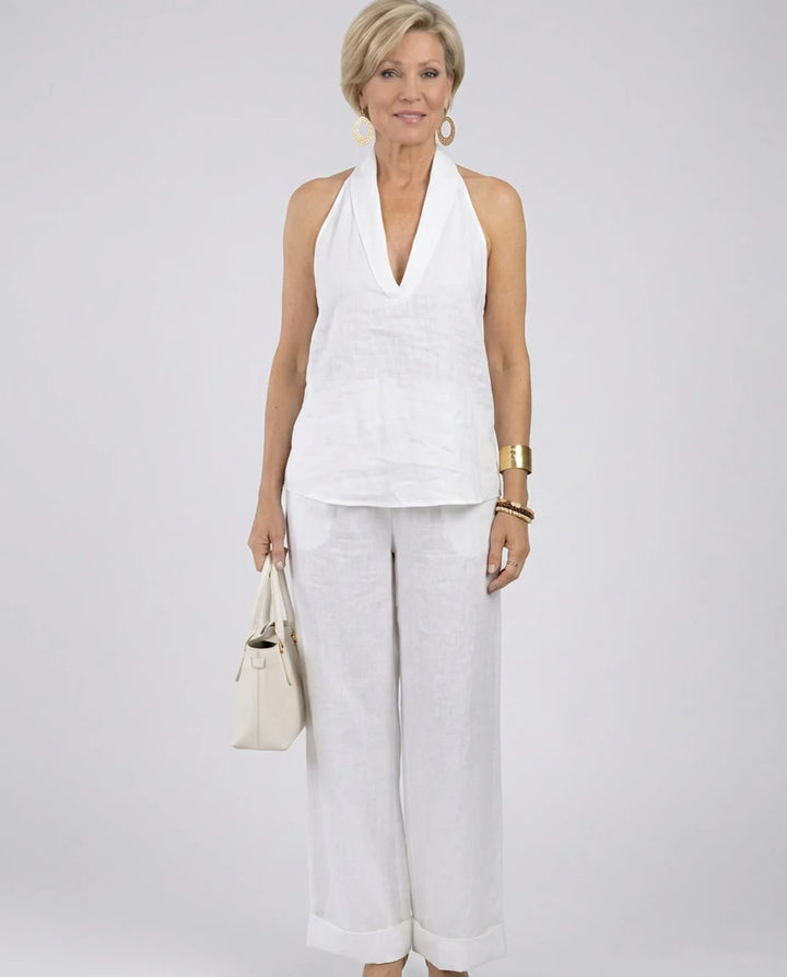 Carlotta - Elegant sleeveless set with wide trousers