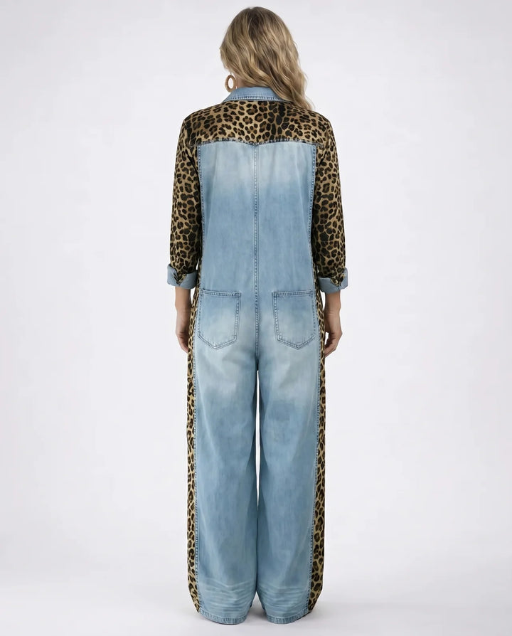 Amanda | One Piece Denim Shirt Jumpsuit