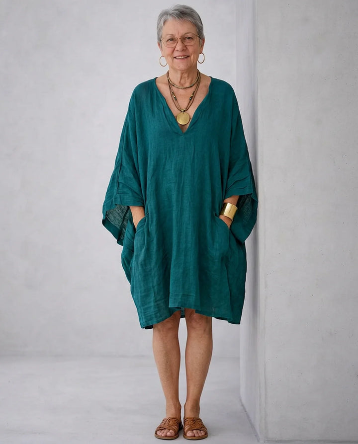 Fiorella - Soft linen and cotton dress with a natural style