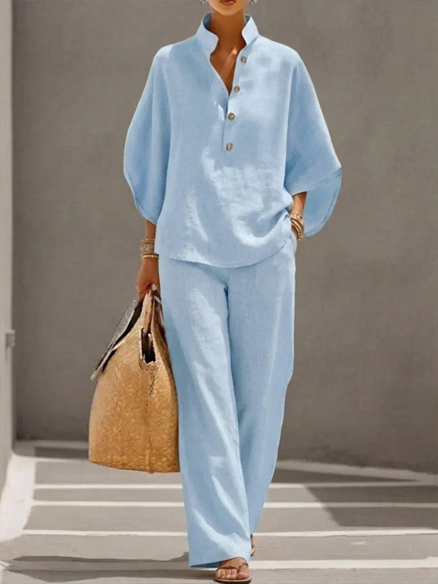 Maribel™ | Batwing Sleeve and Wide Leg Pants Set
