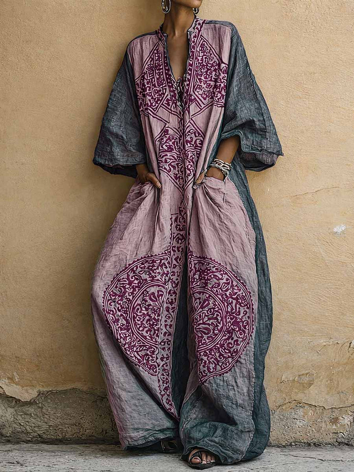 Mallory™ | Women's Vintage Print V-neck Jumpsuit