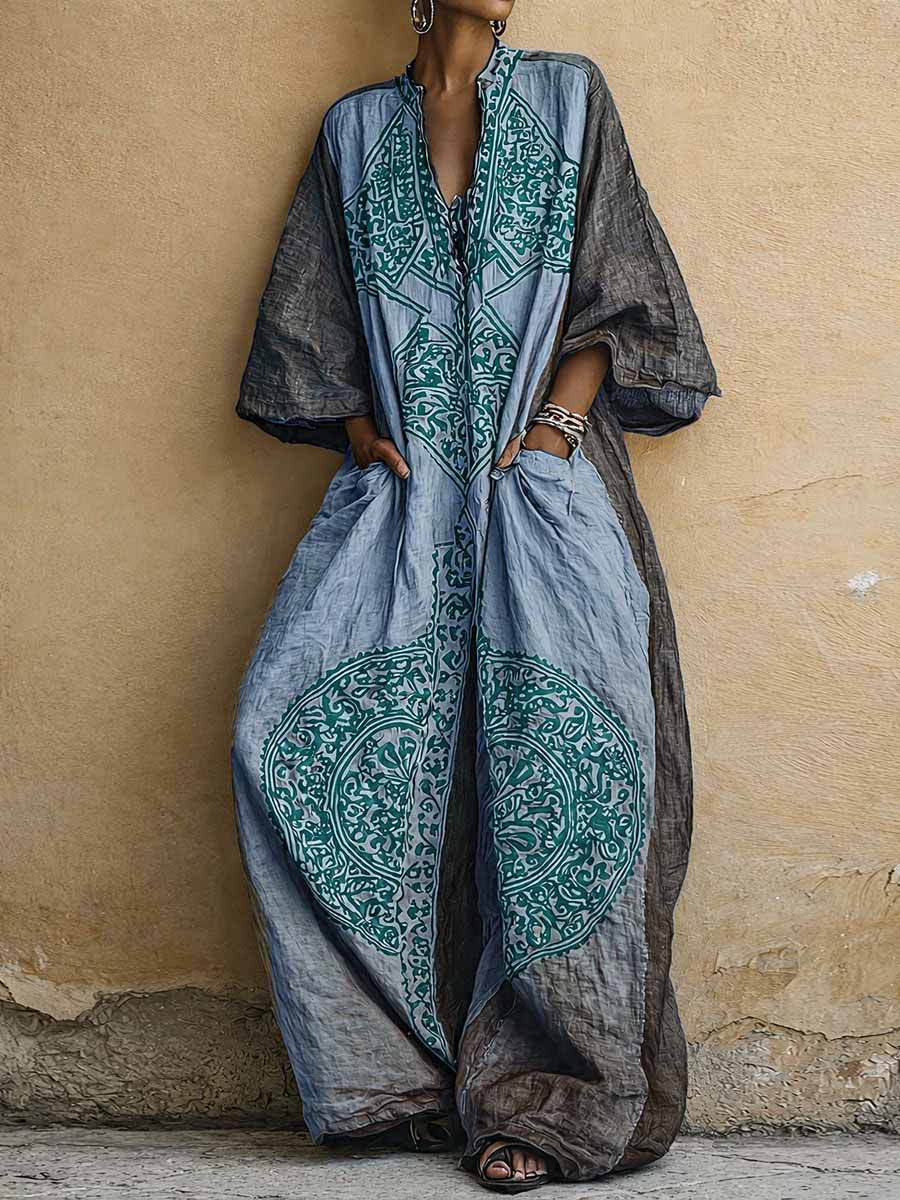 Mallory™ | Women's Vintage Print V-neck Jumpsuit