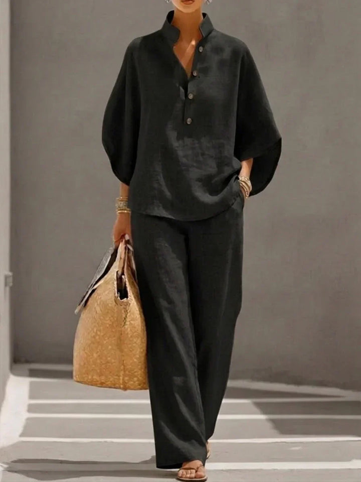 Maribel™ | Batwing Sleeve and Wide Leg Pants Set