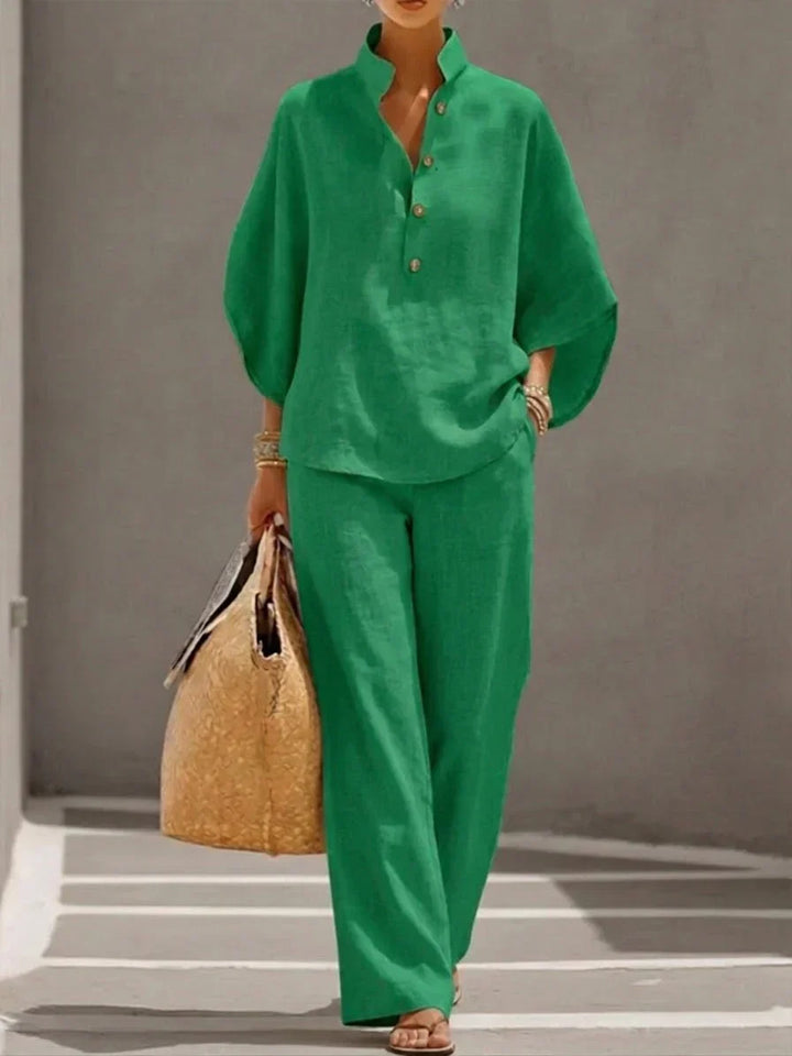 Maribel™ | Batwing Sleeve and Wide Leg Pants Set