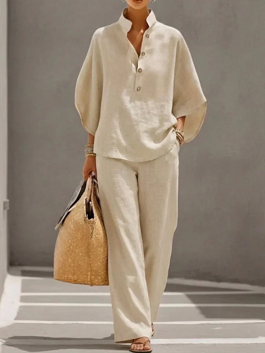 Maribel™ | Batwing Sleeve and Wide Leg Pants Set