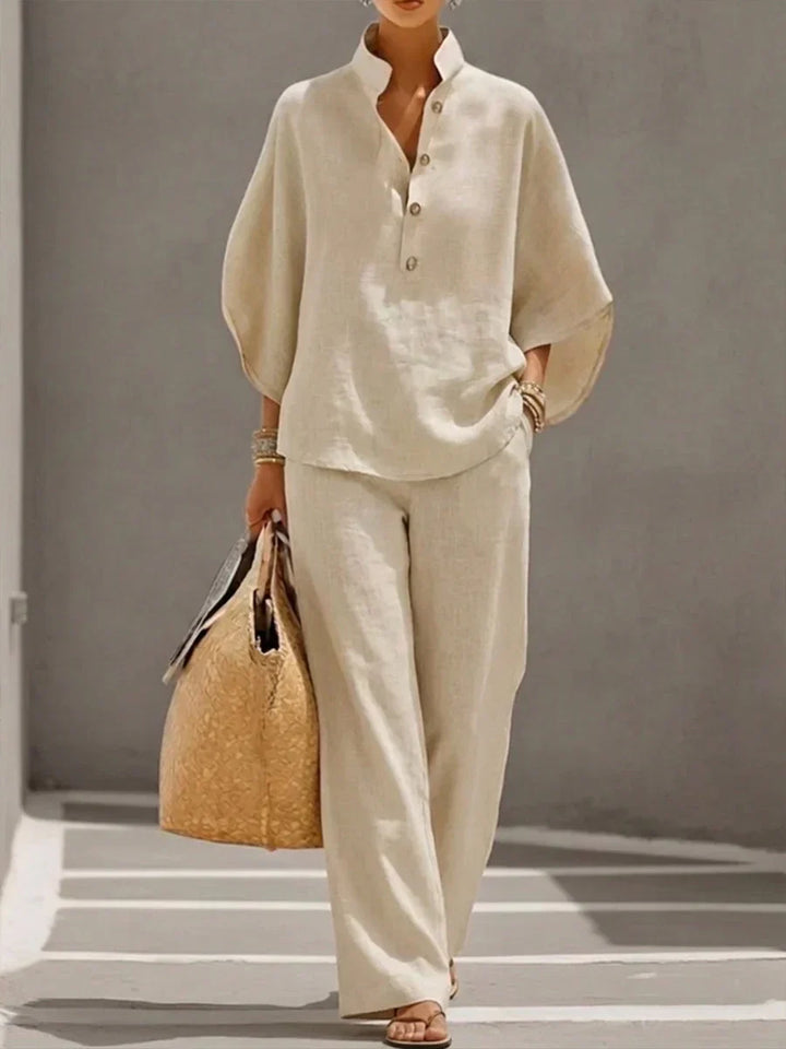 Maribel™ | Batwing Sleeve and Wide Leg Pants Set